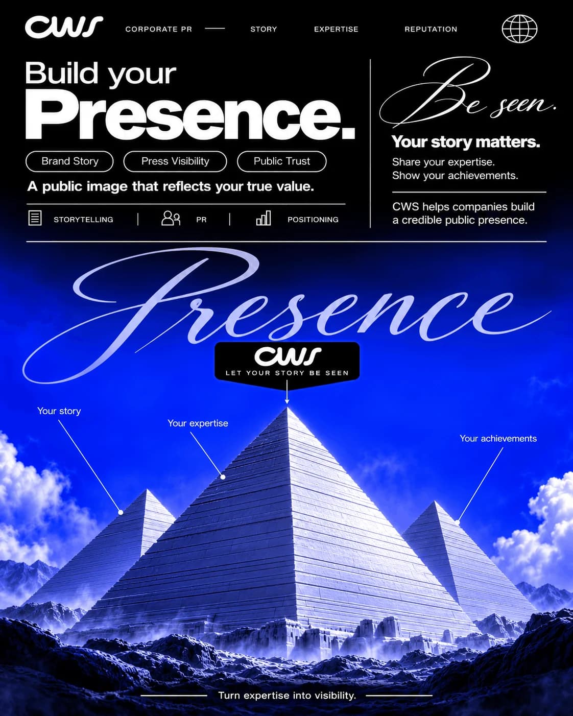 CWS presence campaign featuring the Egyptian pyramids
